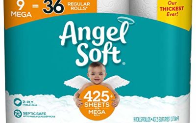 Angel Soft Toilet Paper, 36 Mega Rolls, 36 = 144 Regular Rolls, Bath Tissue, 4 Packs of 9 Rolls