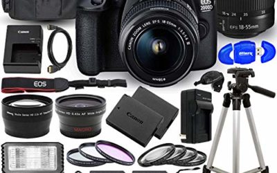 Canon EOS 2000D (Rebel T7) DSLR Camera with EF-S 18-55mm f/3.5-5.6 DC III Lens – Ultimate Accessory Bundle Includes: 2X SanDisk Ultra 32GB (64GB) SD Card, Extra LP-E10 Battery, Case and Much More