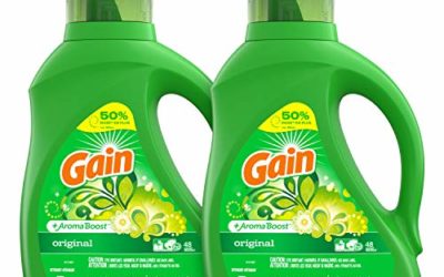 Gain Laundry Detergent Liquid Plus Aroma Boost, Original Scent, HE Compatible, 75 oz, Pack of 2, 96 Loads Total