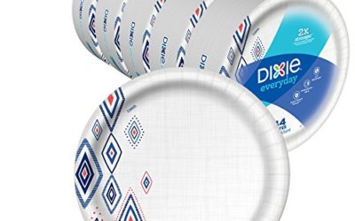 Dixie Everyday Paper Plates,10 1/16" Plate, Amazon Exclusive, Dinner Size Printed Disposable Plates, (5 Pack of 44 Plates), 220 Count