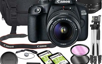 Canon EOS 2000D (Rebel T7) DSLR Camera Bundle with 18-55mm Lens | Built-in Wi-Fi|24.1 MP CMOS Sensor | |DIGIC 4+ Image Processor and Full HD Videos + 64GB Memory(17pcs)