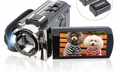 Video Camera Camcorder Digital YouTube Vlogging Camera Recorder kicteck Full HD 1080P 15FPS 24MP 3.0 Inch 270 Degree Rotation LCD 16X Digital Zoom Camcorder with 2 Batteries(604s)