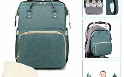 3 in 1 Travel Bassinet Baby Foldable Diaper Changing Station Portable Crib Baby Nappy Changing Bag for Newborn Baby Toddler, Travel Crib Infant Sleeper, Baby Nest with Mattress (Green)