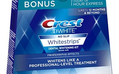 Crest 3D White Professional Effects Whitestrips 20 Treatments + Crest 3D White 1 Hour Express Whitestrips 2 Treatments – Teeth Whitening Kit