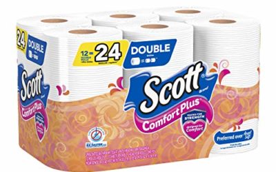 Scott ComfortPlus Toilet Paper, 12 Double Rolls, Bath Tissue