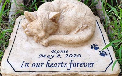 somiss Pet Memorial Stones for Cats,Personalized Cat Memorial Stones Grave Markers Features A 3-D Cat,All Content is Customizable,8.5" × 7" × 3"
