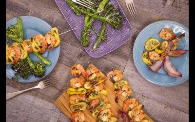 Summer Recipes: Shrimp Scampi Skewers & Grilled Peaches