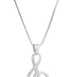 Sterling Silver Musical Note Pendant Necklace, 18"