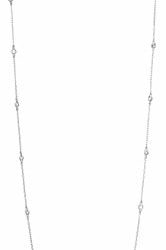 Amazon Essentials Sterling Silver AAA Cubic Zirconia Station Necklace, White, 24"