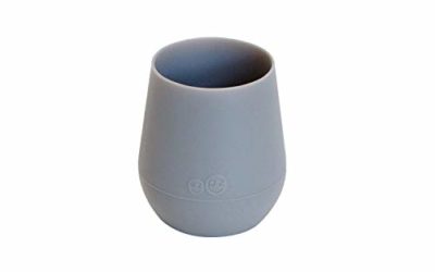 ezpz Tiny Cup (Gray) – 100% Silicone Training Cup for Infants – Designed by a Pediatric Feeding Specialist – 4 Months+