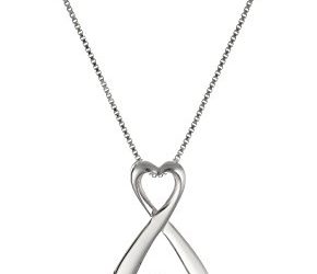 Sterling Silver Open Teardrop "A Mother's Love is Forever" Pendant Necklace, 18"