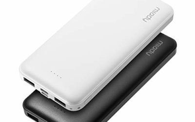 2-Pack Miady 10000mAh Dual USB Portable Charger, Fast Charging Power Bank with USB C Input, Backup Charger for iPhone X, Galaxy S9, Pixel 3 and etc …