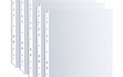 Ibzo 50 Clear Binder Sheet Protectors – 8.5 x 11 Inch Plastic Sleeves for Binders – Top Loading Transparent Paper, Business Document Covers for Storage – Acid Safe and Non-PVC – Non-Stick, Non-Glare