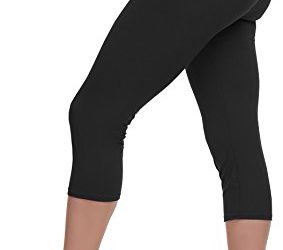 Extra Soft Capri Leggings with High Yoga Wast – 20 Colors – Plus (Plus Size (XL – 3XL), Black)