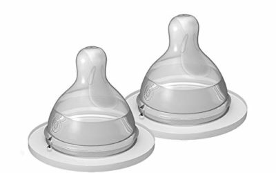 MAM Bottle Nipples Extra Slow Flow Nipple Size 0 (Set of 2), for Newborn Babies and Older, SkinSoft Silicone Nipples for Baby Bottles, Fits All MAM Bottles