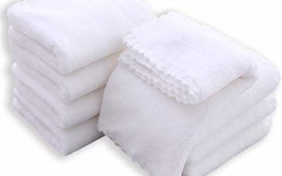 8 Pack Large Burp Cloths for Baby – 21" by 11" Ultra Absorbent Burping Cloth, Hand Washcloths, Newborn Towel – Milk Spit Up Rags – Burpy Bib for Unisex, Boy, Girl – Burp Cloths Set (White)