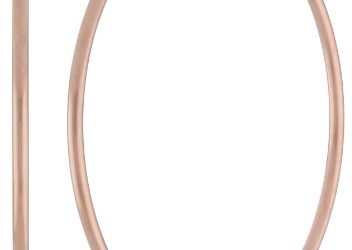 Amazon Essentials Rose Gold Plated Stainless Steel Rounded Tube Hoop Earrings (50mm)