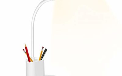 LED Desk Lamp,Golspark Touch Control Desk Lamp 3 Color Modes with Stepless Dimmable,360&deg;Flexible Desk Lamp with USB Charging Port Pen Holder,Rechargeable White Desk Lamp for Students,Dorm Reading