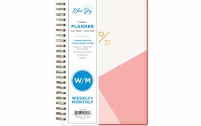 Blue Sky 2020-2021 Academic Year Weekly & Monthly Planner, Flexible Cover, Twin-Wire Binding, 5" x 8", Cali Pink