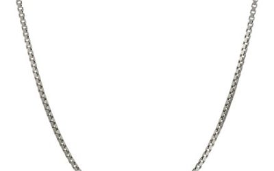 Sterling Silver Italian 0.8 mm Diamond Cut Box Chain Necklace, 24"