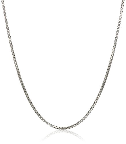 Sterling Silver Italian 0.8 mm Diamond Cut Box Chain Necklace, 24"