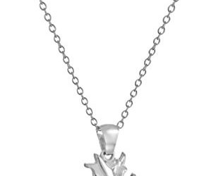 Disney "Tinkerbell" J Initial Silver Pendant Necklace