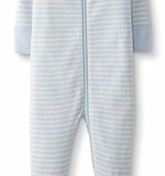 Moon and Back by Hanna Andersson Baby/Toddler One-Piece Organic Cotton Footed Pajama, Blue, 0-3 months