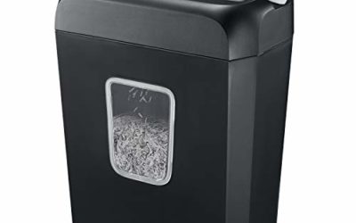 Shredder for Home, Bonsaii 6 Sheet Cross Cut Paper Shredder for Small Home Office Use, Portable Handle Design with 3.4 Gallons Wastebasket (C237-B)