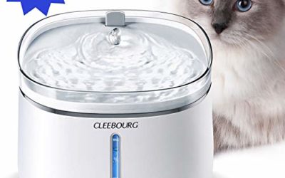 CLEEBOURG Upgraded Pet Cat Water Fountain, 68oz/2L Automatic Pet Water Dispenser Dog Water Fountain with Separable Water Tank, Filter and LED Indicator Light for Cats, Dogs, Multiple Pets
