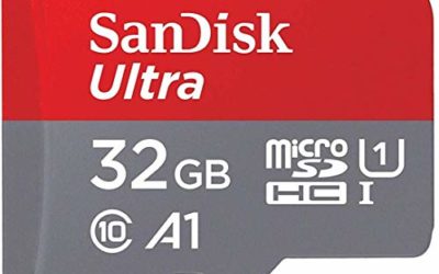 SanDisk 32GB Ultra microSDHC UHS-I Memory Card with Adapter – 98MB/s, C10, U1, Full HD, A1, Micro SD Card – SDSQUAR-032G-GN6MA