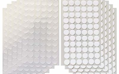 Vkey 700pcs (350pairs) 1.5cm Diameter Transparent Sticky Back Thin Clear Dots with Adhesive Hook & Loop Coins Tapes