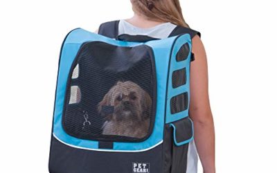 Pet Gear I-GO2 Roller Backpack, Travel Carrier, Car Seat for Cats/Dogs, Mesh Ventilation, Included Tether, Telescoping Handle, Storage Pouch