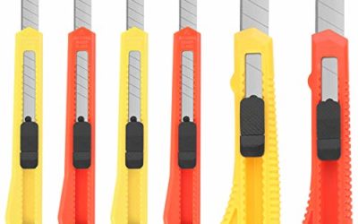 6Pack Box Cutters Assorted Sizes (9MM /18MM Wide Blade Cutter) Utility Knife Exacto Knife Retractable, Compact, Extended Use for Heavy Duty Office, Home, Arts Crafts, Hobby