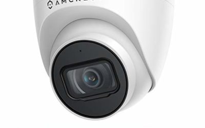 Amcrest 5MP UltraHD Outdoor Security IP Turret PoE Camera with Mic/Audio, 5-Megapixel, 98ft NightVision, 2.8mm Lens, IP67 Weatherproof, MicroSD Recording (256GB), White (IP5M-T1179EW-28MM)