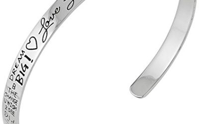 Sterling Silver "Love Life Be Brave" Cuff Bracelet, 6"