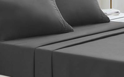 COHOME Queen Bed Sheets Set 4 Piece, Microfiber 1800 Thread Count Luxury Egyptian Sheets-Stain Wrinkle Fade Resistant, Hypoallergenic 16 inch Deep Pocket Bedding Set (Dark Grey)