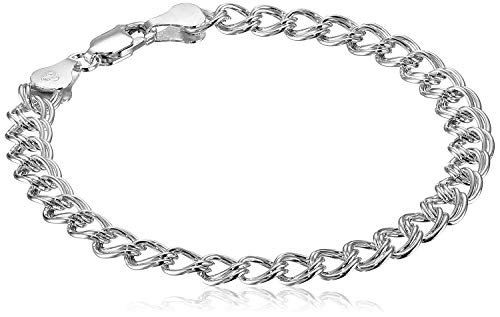 Amazon Essentials Sterling Silver Double-Link Chain Bracelet, 8"