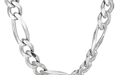 Men's Sterling Silver Italian 6.80mm Solid Figaro Link-Chain Necklace, 22"