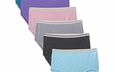 Fruit of the Loom Women's Tag Free Cotton Panties (Regular & Plus Size), Brief – 6 Pack – Assorted Heathers, 8