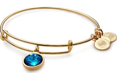 Alex and Ani "Bangle Bar" December Imitation Birthstone Gold-Tone Expandable Bracelet