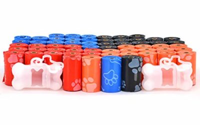 Best Pet Supplies Dog Poop Bags for Waste Refuse Cleanup, Doggy Roll Replacements for Outdoor Puppy Walking and Travel, Leak Proof and Tear Resistant, Thick Plastic – Mixed Colors, 900 Bags