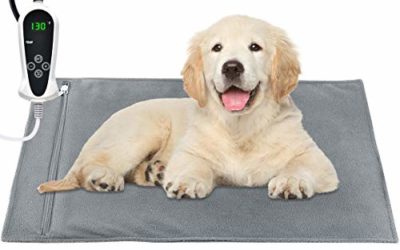 RIOGOO Pet Heating Pad Large, Upgraded Electric Dog Cat Heating Pad Indoor Waterproof, Auto Power Off (L:22X18 inch)