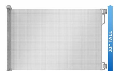 Perma Outdoor Retractable Baby Gate 33" Tall, Extends to 71" Wide, Gray