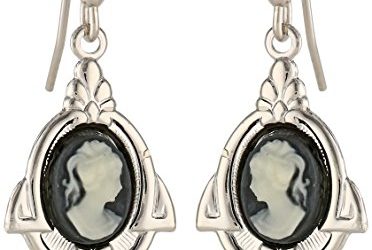 1928 Jewelry Embellish Vintage-Inspired Cameo Drop Earrings