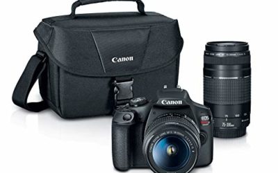 Canon EOS REBEL T7 DSLR Camera|2 Lens Kit with EF18-55mm + EF 75-300mm lens, Black