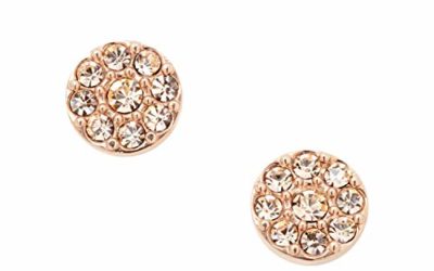 Fossil Disc Rose Gold Stud Earrings