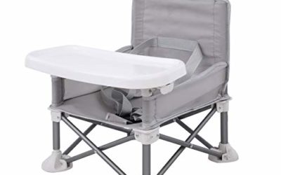 PandaEar Summer Baby Pop ‘n Sit Portable Booster Seat Chair| Compact Fold with Straps for Indoor/Outdoor Use| Great for Camping, Beach, Lawn |Toddlers, Kids, Boys, Girls (Neutral)