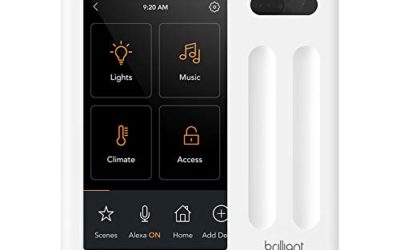 Brilliant Smart Home Control (2-Switch Panel) — Alexa Built-In & Compatible with Ring, Sonos, Hue, Kasa/TP-Link, Wemo, SmartThings, Apple HomeKit — In-Wall Touchscreen Control for Lights, Music & More