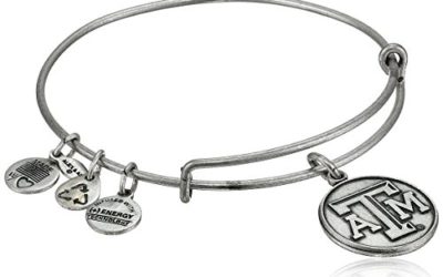 Alex and Ani "Collegiate" University of Texas A&M Logo Expandable Rafaelian Silver-Tone Wire Bangle Bracelet