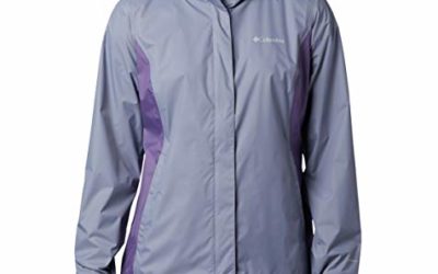 Columbia Women's Arcadia II Hooded Jacket, Waterproof and Breathable Outerwear, -New Moon/plum purple, Medium